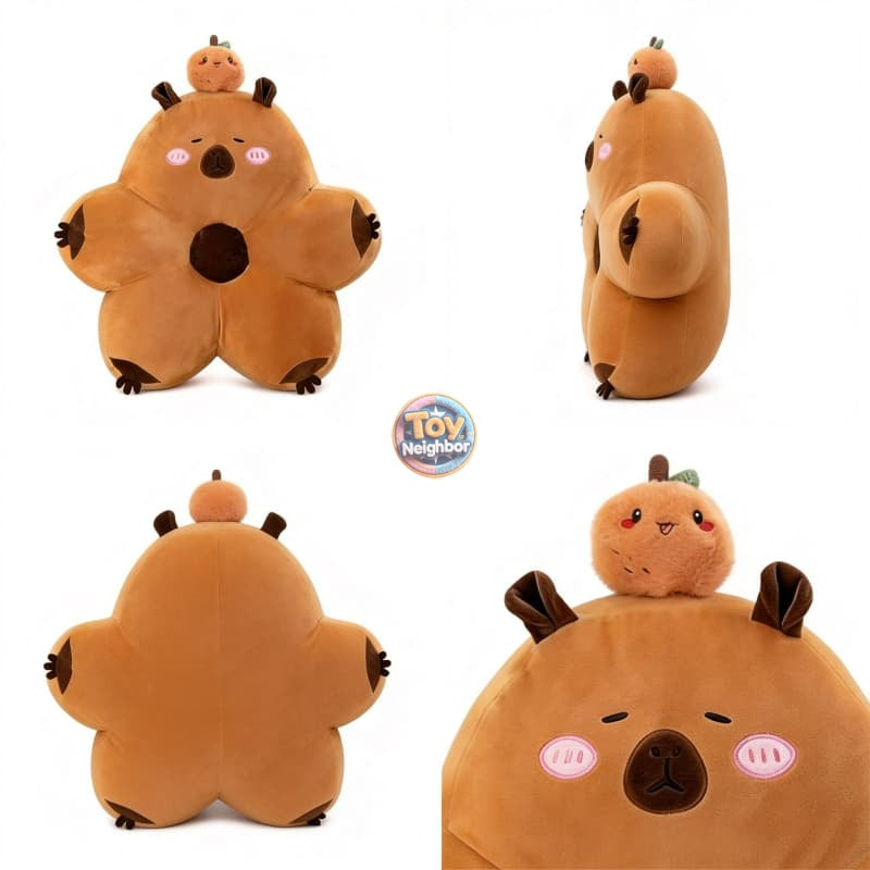 Capybara Plush Pillow/Cushion | 19.7" Brown Stuffed Animal Pillow