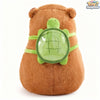 Cute 7.8" brown capybara plushie with a turtle bag by ToyNeighbor, showcasing its soft texture and adorable design.