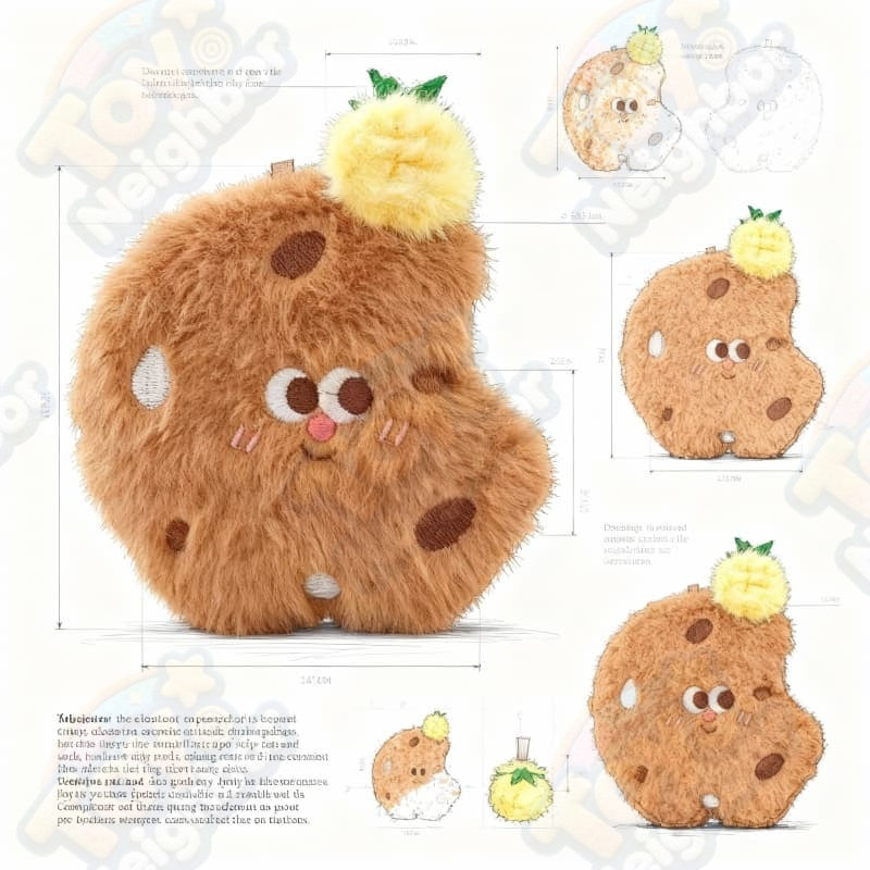 Cookie plush pendant by ToyNeighbor, featuring a soft, realistic design in a 3.74" size, perfect for accessories.