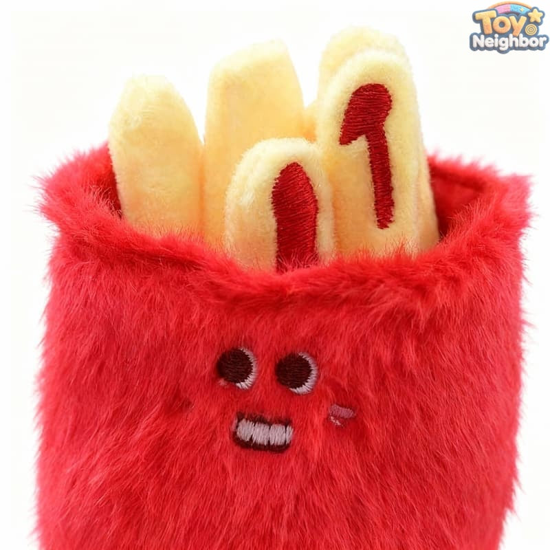 Soft red French fry plush pendant by ToyNeighbor, measuring 3.74 inches, featuring a cute, cuddly design.