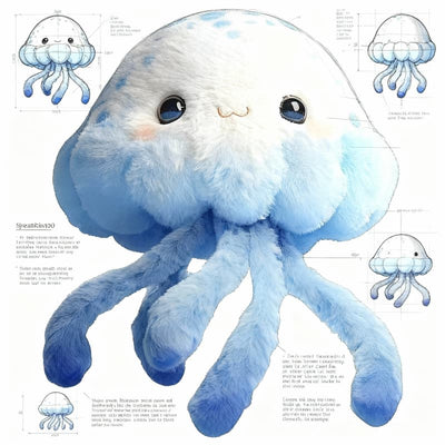 Blue 6-inch Jellyfish plushie by ToyNeighbor, featuring soft fabric and a cute, friendly design for marine life lovers.