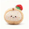 Soft plush strawberry roll cake charm pendant by ToyNeighbor, featuring a realistic design and 3.5-inch size.