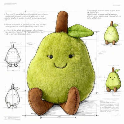 ToyNeighbor 20cm plushie of a cute duck pear with soft texture and bright colors, perfect for cuddling or decoration.