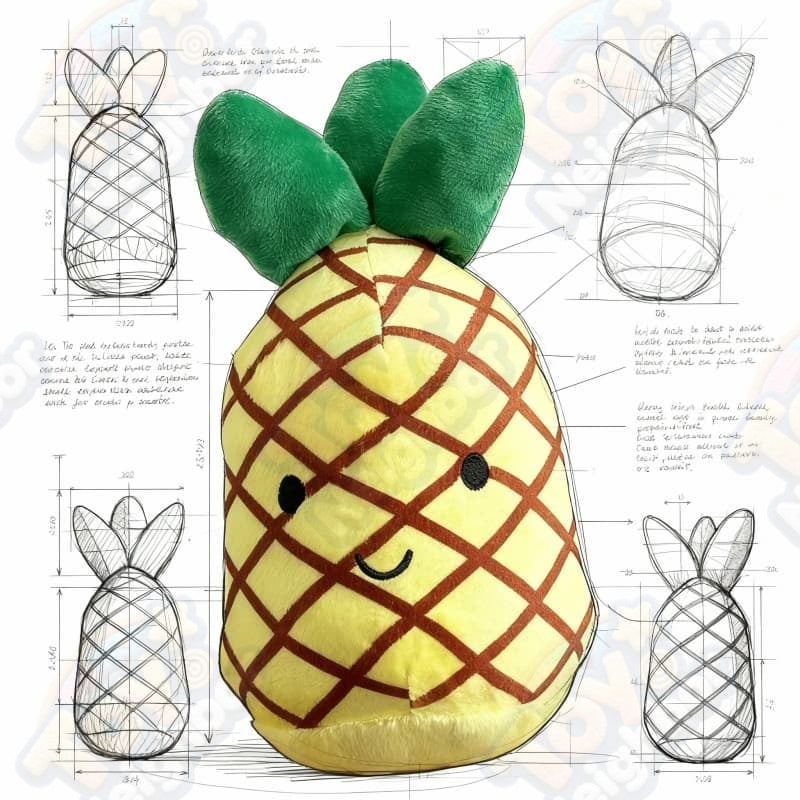 ToyNeighbor plushie pineapple pet toy with a soft, textured exterior and vibrant colors, perfect for playtime.