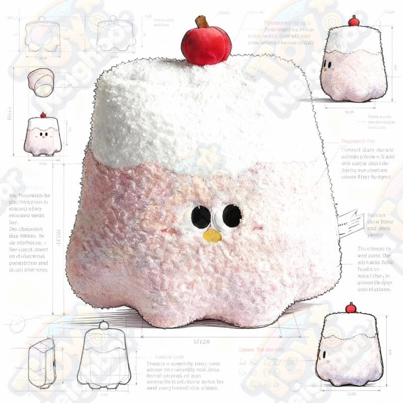 Cherry pudding plushie by ToyNeighbor, 38cm, featuring a cute design with vibrant colors and soft texture.
