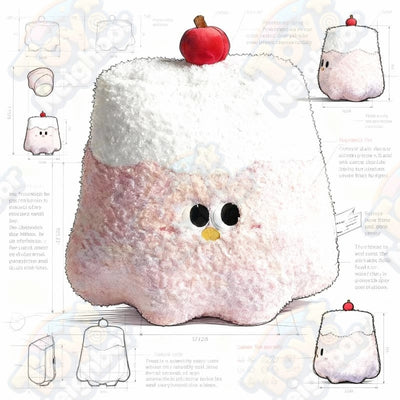 Cherry pudding plushie by ToyNeighbor, 38cm, featuring a cute design with vibrant colors and soft texture.