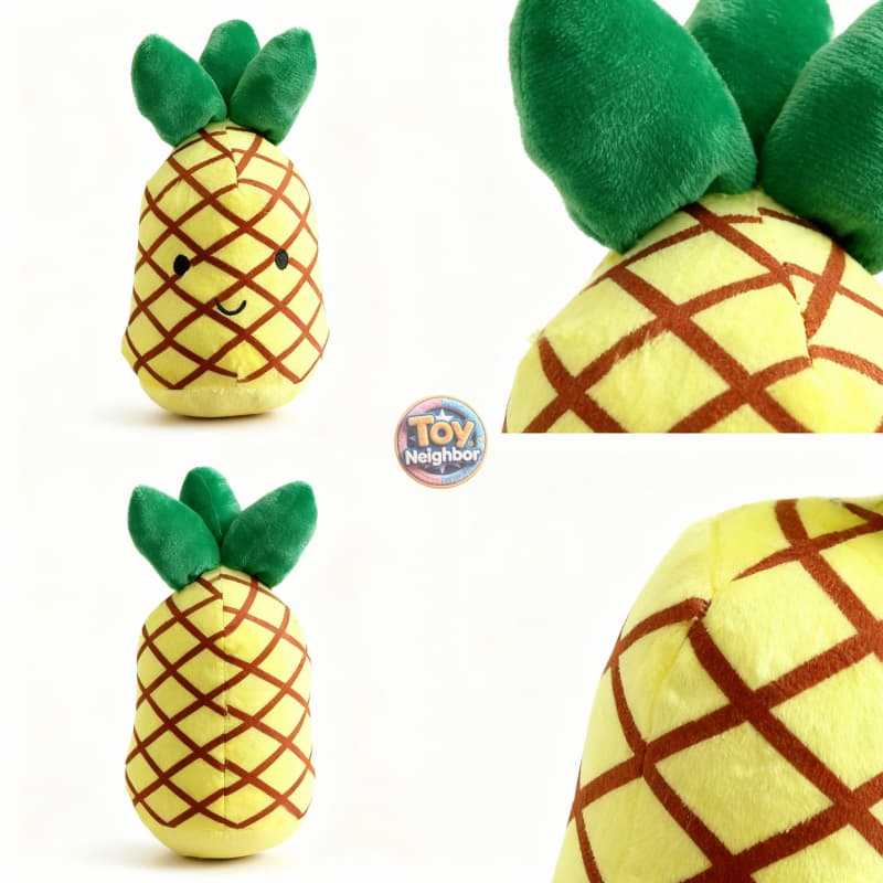ToyNeighbor plushie pineapple pet toy with vibrant colors and soft texture, perfect for playtime and cuddling.