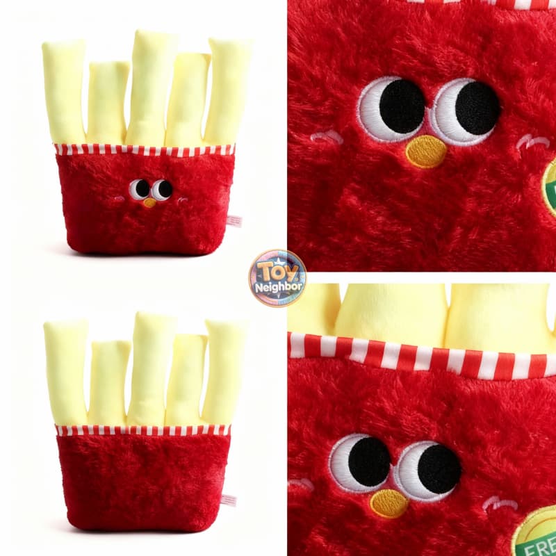 ToyNeighbor 42cm plushie of a detailed, realistic French fry, soft texture with vibrant yellow color and playful design.