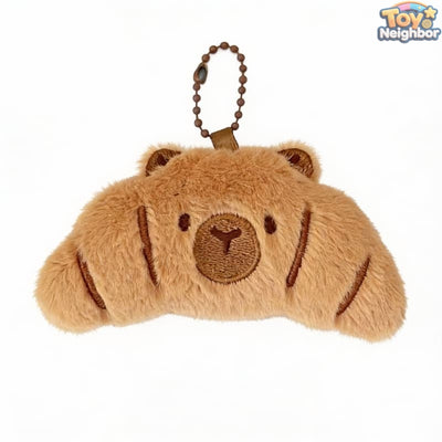 Six adorable plushie keychains of capybaras from ToyNeighbor in various cute poses.