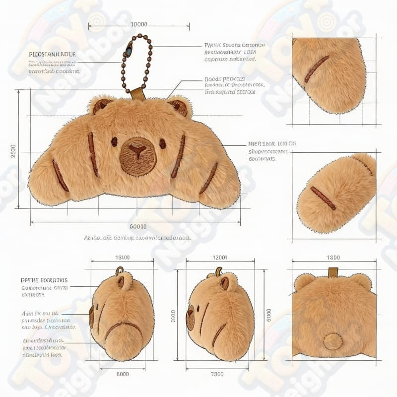 ToyNeighbor plushie set of 6 Capybara-themed hangers, featuring adorable designs and soft textures.