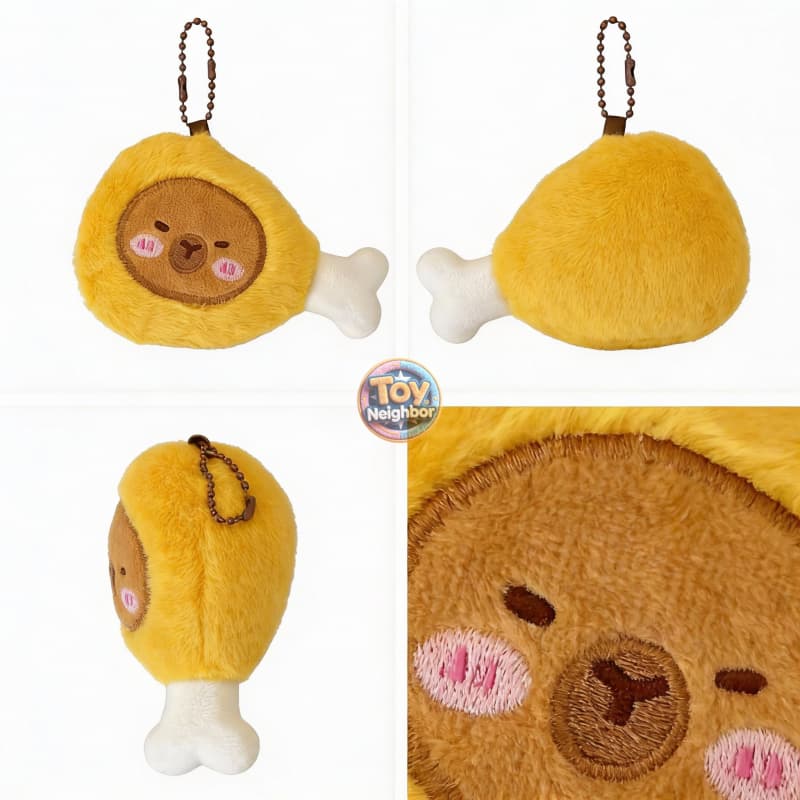 ToyNeighbor plushie set featuring 6 adorable capybara-themed hanging ornaments in soft, colorful designs.