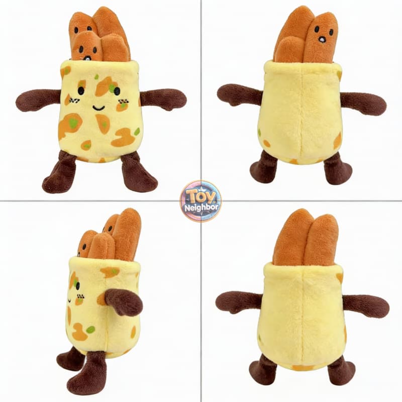 ToyNeighbor plushie of 煎饼果子12 with detachable features, showcasing soft textures and vibrant colors.