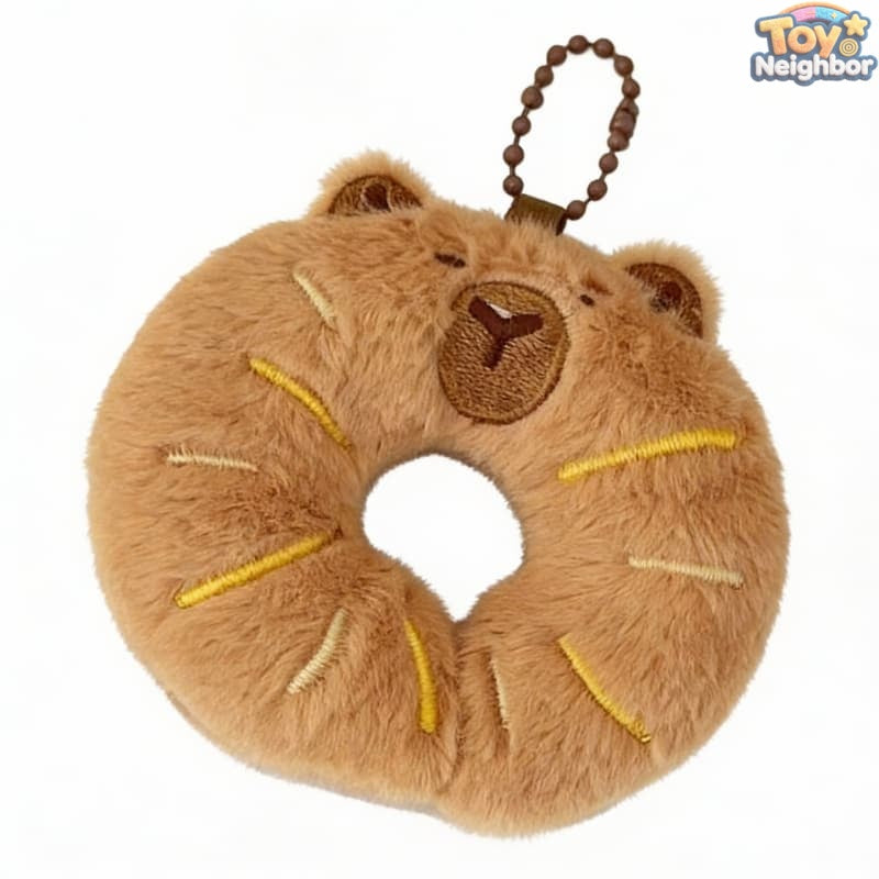 ToyNeighbor plushie set featuring six adorable capybara-themed hanging ornaments in soft, colorful designs.