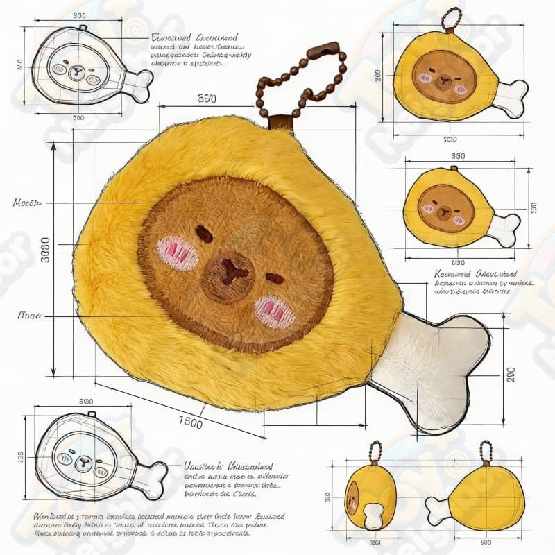 Plushie set of 6 cute capybara figurines by ToyNeighbor, featuring adorable designs and soft textures.