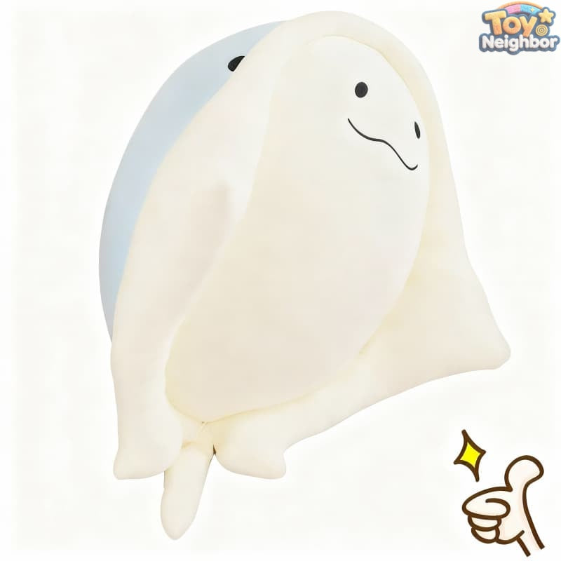 ToyNeighbor plushie of a manta ray, soft and cuddly, showcasing detailed fins and a friendly expression.