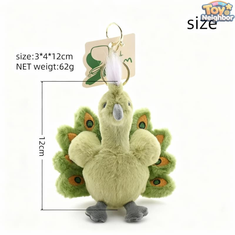 Colorful ToyNeighbor peacock plushie with vibrant feathers and a soft, cuddly texture, perfect for kids and collectors.