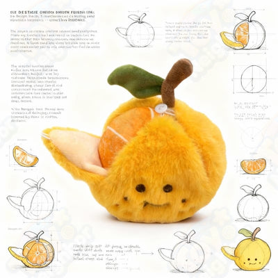 6-inch orange plushie from ToyNeighbor, featuring a detachable design and soft, textured fabric for kids' playtime.