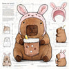 Rabbit Ears capybara plushie | 9.8"-11.8" brown stuffed animals