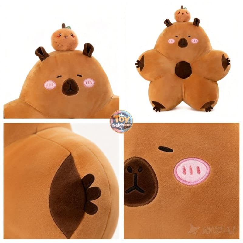 Capybara Plush Pillow/Cushion | 19.7" Brown Stuffed Animal Pillow