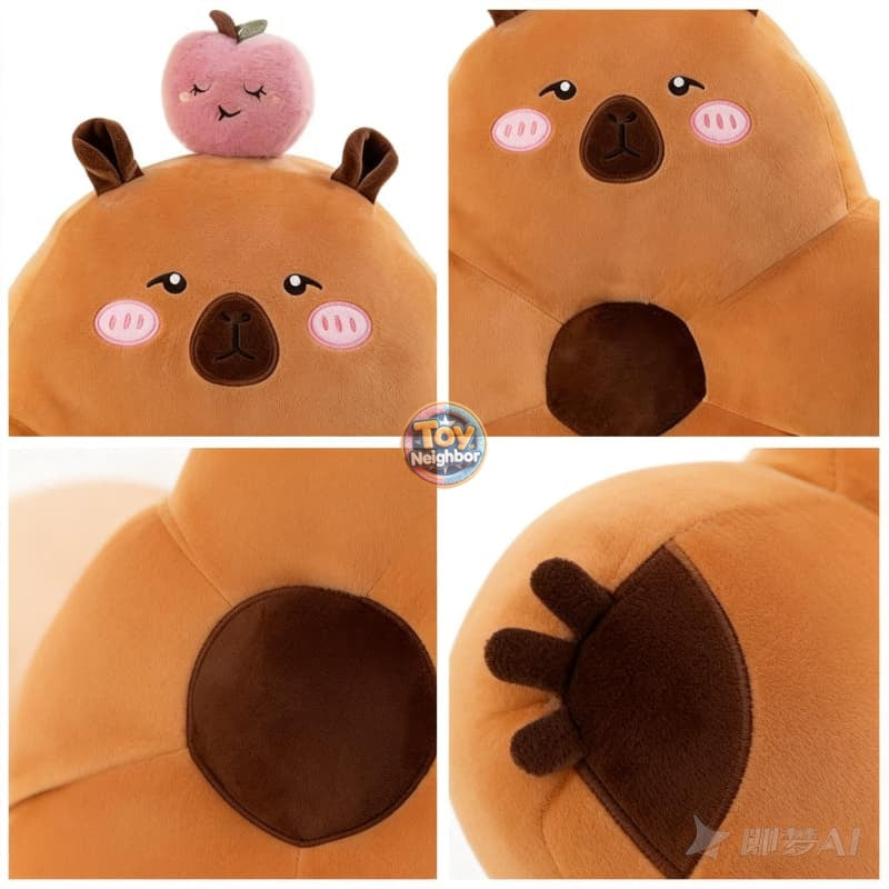 Capybara Plush Pillow/Cushion | 19.7" Brown Stuffed Animal Pillow