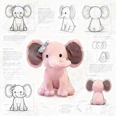 Elephant Plushie | 9.8" Pink Stuffed Animals