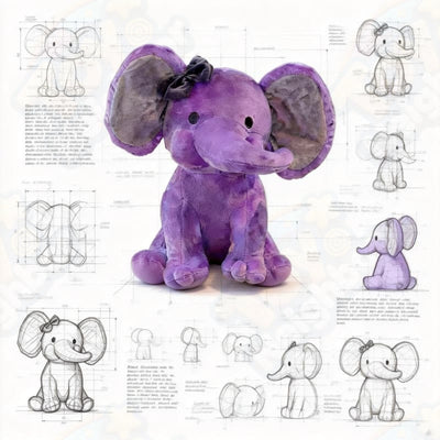Elephant Plushie | 9.8" Purple Stuffed Animals