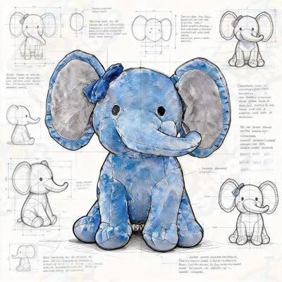 Elephant Plushie | 9.8" Blue Stuffed Animals