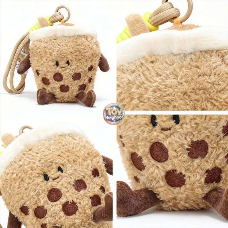 Cute 4" Bubble Tea plush keychain from ToyNeighbor featuring a soft boba drink design with vibrant colors.