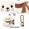 3-inch ToyNeighbor puppy plush keychain with a cute dog wearing a scarf, soft charm pendant on a keyring.