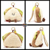 Kawaii 4" rice ball plush keychain with a smiley face, soft onigiri charm by ToyNeighbor, perfect for bags and accessories.