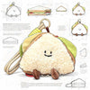 Kawaii 4" rice ball plush keychain with a smiley face, soft charm pendant from ToyNeighbor.