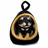 Rottweiler plushie nestled in a soft pet bed, showcasing a cozy nest set by ToyNeighbor, 7 inches in size.