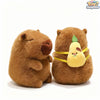 Brown capybara plushie from ToyNeighbor with a cute food backpack, perfect for cuddling and playtime.