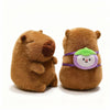 Brown capybara plushie from ToyNeighbor, featuring a food backpack, showcasing its cute design and soft texture.