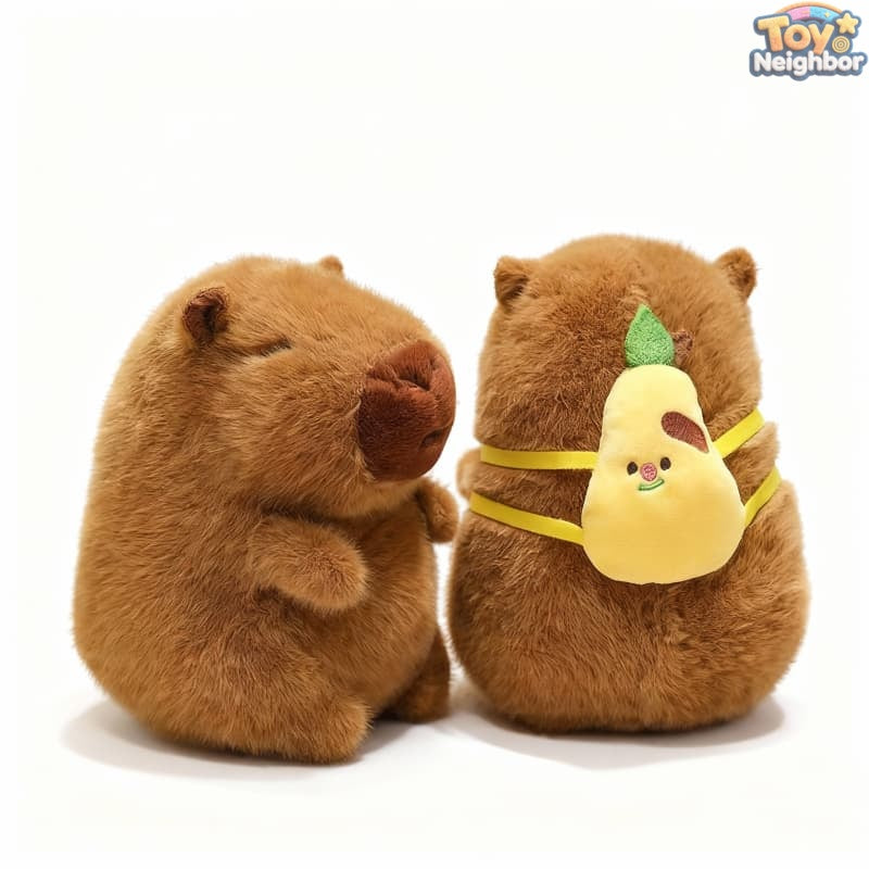 Brown capybara plushie from ToyNeighbor with a backpack, featuring cute details and soft fabric for cuddly playtime.