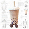 Cute ToyNeighbor Boba plushie, 9 & 12 inches, soft stuffed bubble tea pillow with adorable design.