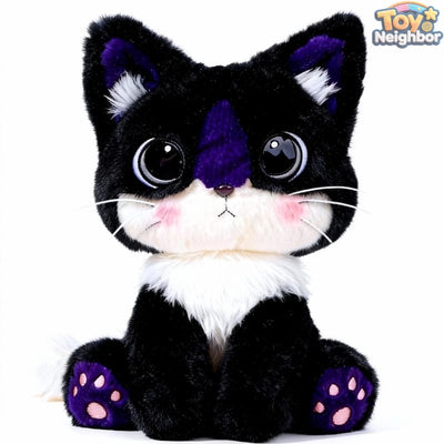 Black and white cat plushie by ToyNeighbor, 9.84 inches, featuring soft fur and a cute, friendly expression.