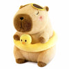 Cute ToyNeighbor capybara plushie wearing glasses, with a yellow swim ring, measuring 11.8 inches.