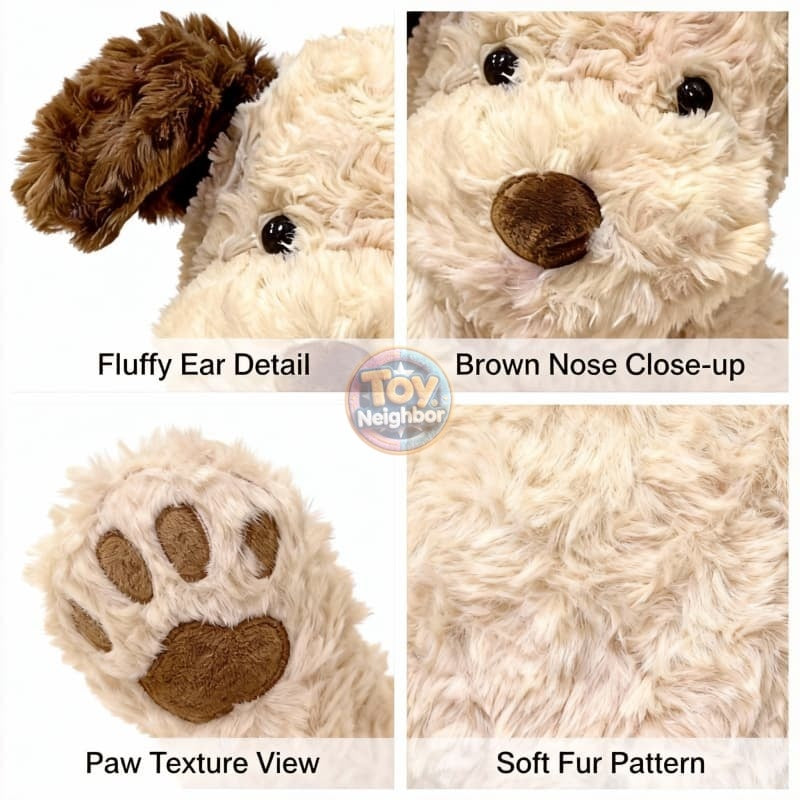 Creamy white Shaggy Puppy Plushie by ToyNeighbor, 11.8 inches, featuring soft fur and adorable puppy design.