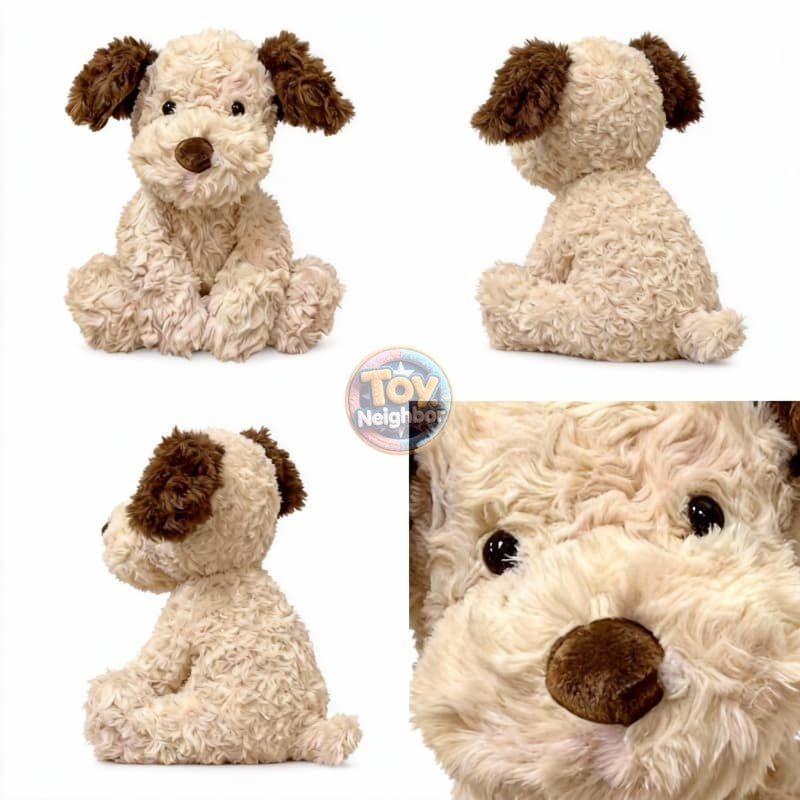 Soft creamy white Shaggy Puppy Plushie by ToyNeighbor, 11.8 inches, featuring fluffy fur and a cute puppy face.