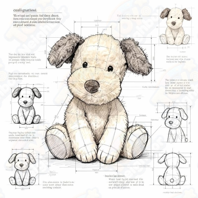 Soft creamy white Shaggy Puppy Plushie by ToyNeighbor, 11.8" tall, with fluffy fur and an adorable expression.