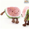 Cute watermelon plush stuffed animal by ToyNeighbor, featuring a vibrant green and pink design, measuring 13-23 inches.