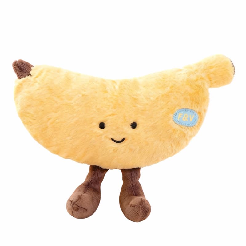 ToyNeighbor 7.87" banana plushie with a cute smiling face, soft texture, perfect for cuddling or decoration.