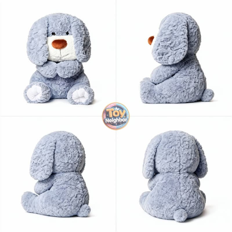 Blue ToyNeighbor plushie, 14.96" ultra-soft blue dog stuffed animal with floppy ears and a friendly expression.