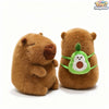 Brown capybara plushie with an avocado bag, 7.8 inches, cute stuffed animal by ToyNeighbor.
