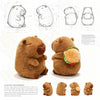 Brown capybara plushie with a burger bag, 7.8 inches tall, by ToyNeighbor, showcasing its cute and soft design.