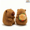 Cute 7.8" brown capybara plushie with a burger bag, perfect for cuddles and imaginative play, by ToyNeighbor.