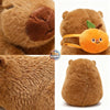 Brown 7.8" capybara plushie with a cheeky bag, featuring soft fur and adorable design by ToyNeighbor.