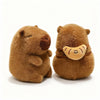 Brown Capybara plushie with a croissant bag, 7.8 inches tall, featuring a cute design by ToyNeighbor.