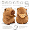 Brown capybara plushie with a croissant bag, 7.8 inches, showcasing its cute features and soft texture.